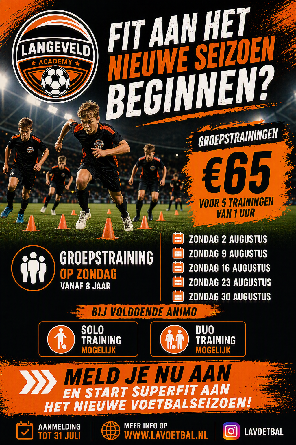 Kinderen trainen voetbal bij LA Voetbal in Westland onder begeleiding van professionele trainers