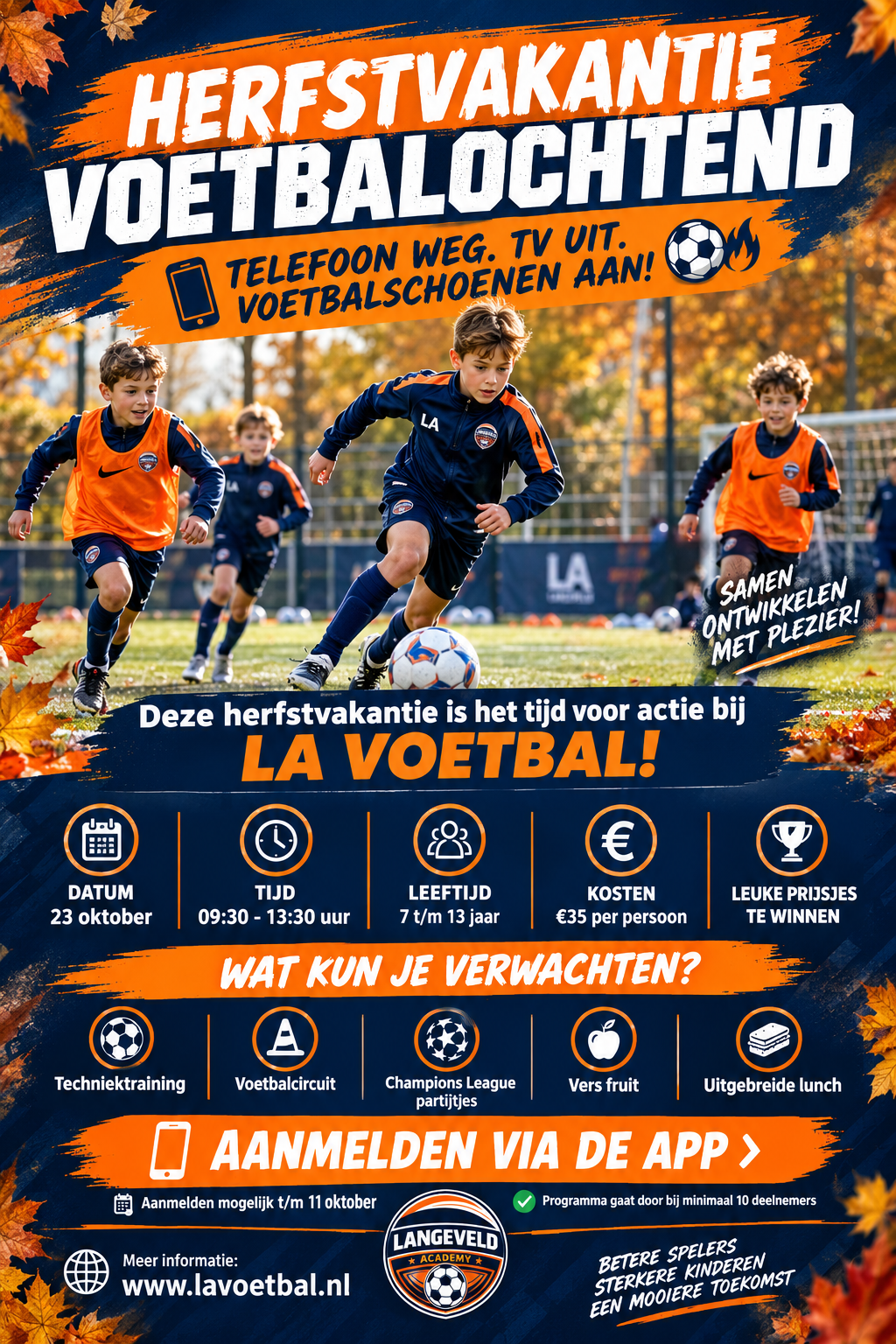 LA Voetbal Herfstvakantie Voetbalochtend 2026 voor jeugdspelers in Kwintsheul
